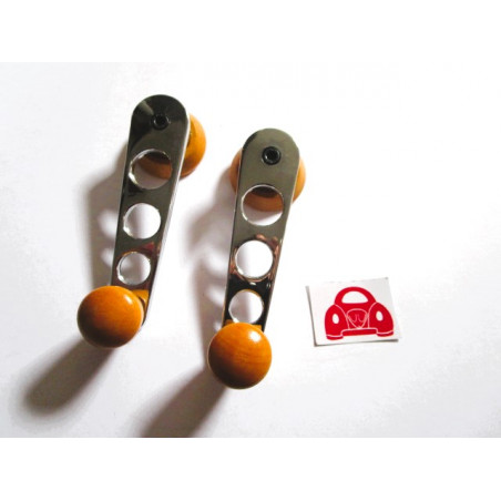 Fensterkurbel Paar Chrom Holz- 67